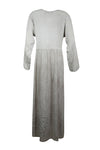 Women's Rustic Gray Medieval Maxidress, Embroidered Long Maxi Dress L