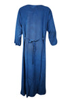 Vintage Gothic Retro Embroidered Dress, Orchid Blue Boho Maxi Dresses M
