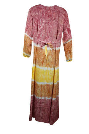 Boho Maxi Dress Pink Embroidered Free Spirit Hippie Rustic Long Dress for Women XL Boho Maxi Dress Pink Embroidered Free Spirit Hippie Rustic Long Dress for Women XL