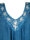 Gorgeous Vintage Blue Maxi Dress, Embroidered Bohemian Maxi Dresses L