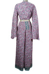 Wide Smocked waist pants Pant with Bell Sleeve Tie Top, Pink Printed 2 Piece Pant+ Top Outfit S/M