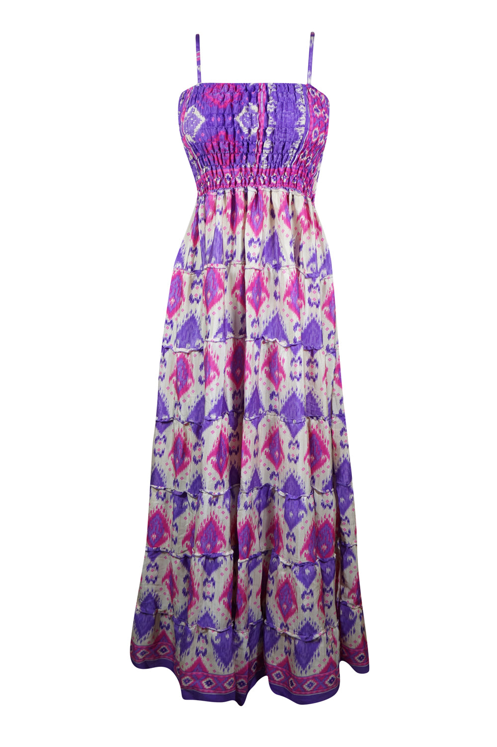 Womens Strappy Purple Pink Maxi Dress Boho Summer Beach Dress S/M Womens Strappy Purple Pink Maxi Dress Boho Summer Beach Dress S/M