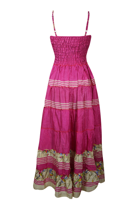 Womens Hot Pink Maxi Dress Stylish Summer Beach & Party Wear Dress, S/M Womens Hot Pink Maxi Dress Stylish Summer Beach & Party Wear Dress, S/M
