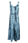 Women's Maxi Sundress Blue White Tie Dye Maxi Dress XS