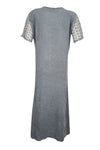 Womens Maxi Dresses, Gray Embroidered Travel Maxi Dress, Gift L