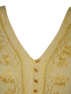 Womens Maxi Dresses Beige Boho Embroidered Travel Dress L