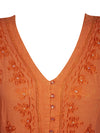 Womens Maxi Dresses Orange Hand Embroidered Travel Maxi Dress, Gift L