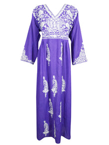  Women's Maxi dress Lavender Embroidered dress  L