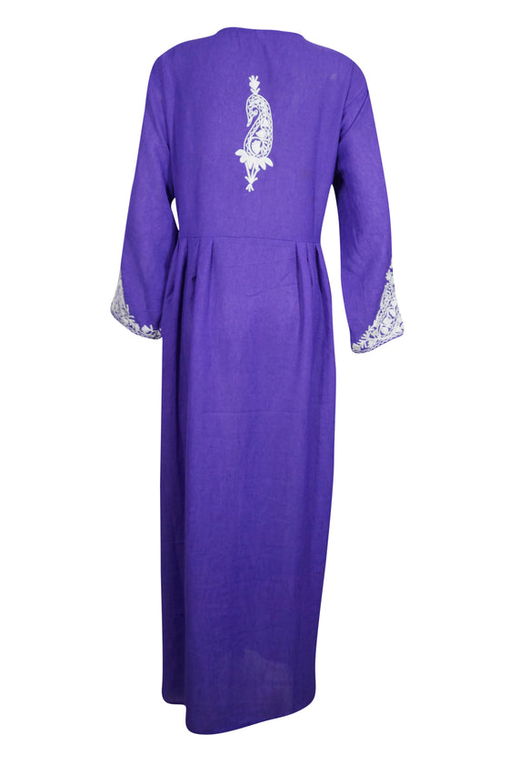 Women's Maxi dress Lavender Embroidered dress  L