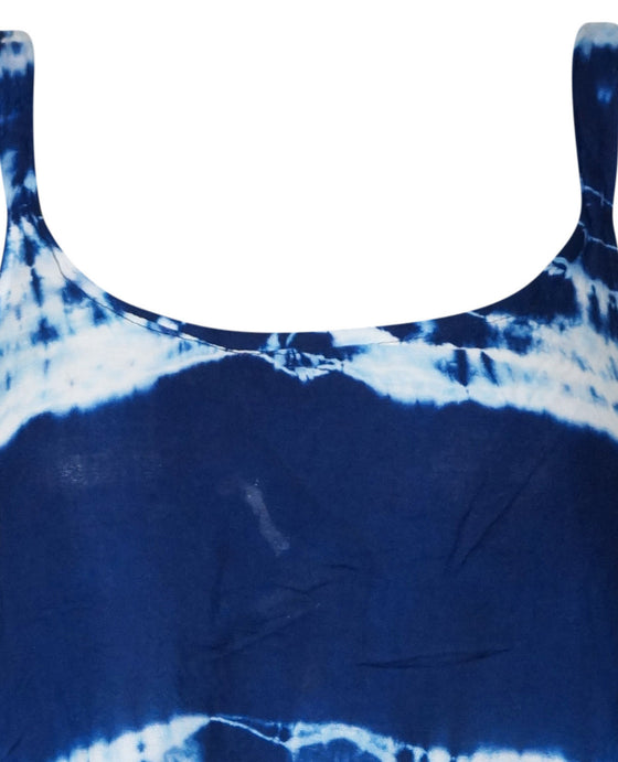 navy blue and white tie dye dress Vintage Miss Match Tie Dye Dress; Navy Blue & White; V-Neck & 3/4 Slvs; Sz Med
