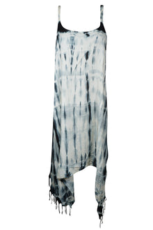  Black & White Tie-Dye Tank Dress – Breezy Summer Beach Cover-Up for Women S