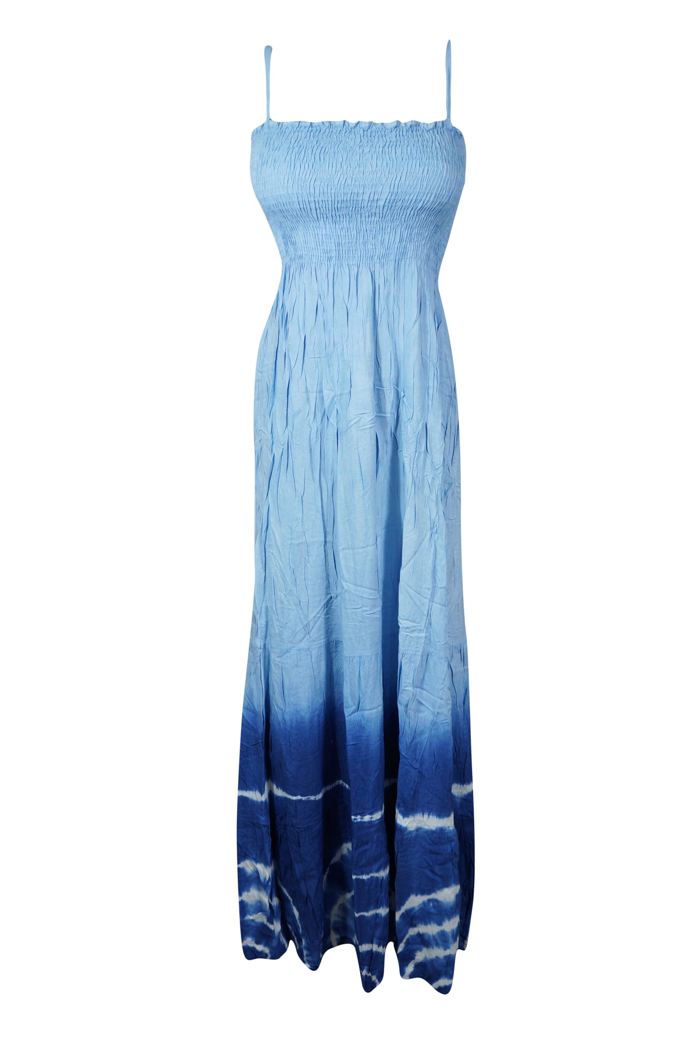 chinese dress ladies Sky Blue Strappy Maxi Dress for Women – Lightweight & Flowy for Summer Days  SM