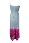 Women’s Strappy Light Blue & Pink Maxi Dress – Flowy Summer Beach & Party Style SM
