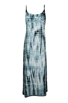  Boho Black and White Tie-Dye Tank Dress – Long Summer Beach Cover-Up for Women S