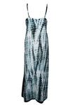 Boho Black White Tie-Dye Tank Dress – Long Summer Beach Cover-Up for Women S