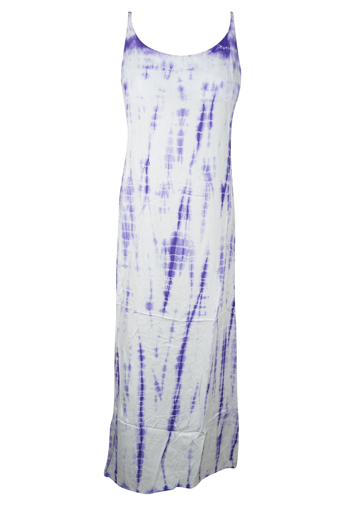 Boho-Chic Purple & White Tie-Dye Maxi Summer Beach Cover-Up for Women