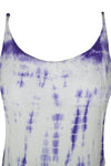 Boho-Chic Purple & White Tie-Dye Maxi Summer Beach Cover-Up for Women S