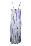 Boho-Chic Purple & White Tie-Dye Maxi Summer Beach Cover-Up for Women S