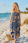 Women’s Blue Hi Low Dress – Flowy Boho Summer Dress for Effortless Style  S/M
