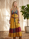 Women’s Sunset Orange Maxi Dress – Boho Strap Dress for Summer Style  S/M
