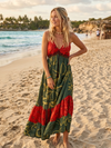 Women’s Pink Gray Summer Beach Maxi Dress | Bohemian Resort Dress S/M
