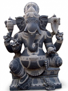 PRE ORDER Natural Granite Stone Ganesha Garden Statue Handcarved Gray Granite