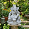 PRE ORDER-Natural Stone Ganesha Garden Statue Handcarved Granite Stone