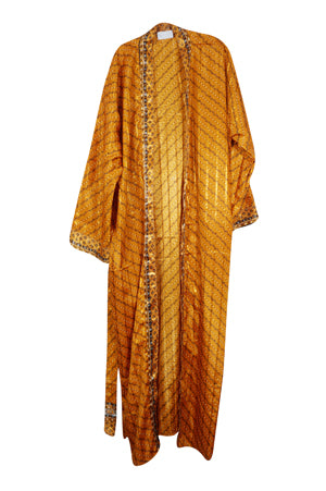 Lightweight kimono robe, women holiday Orange Gown, Duster, Beach Wear, Nightwear L-2X
