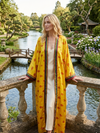 Women's Golden Printed Robe | Boho Lounge Wear, Resort Wear Duster & Flowy Jacket L-2X