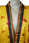 Women Golden Printed Robe, Lounge Wear, Resort Wear, Flowy Jacket, Duster, L-2X