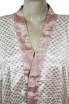 White Pink Kimono Robe, Duster, Bohemian Beachwear, Morning Robe, Beach Cover Up L-2X