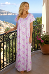 Boho Caftan Maxi Housedress | Summer Muumuu Cruise Dress for Women, M