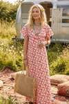 Boho Maxi Dresses | Floral Cotton Muumuu Housedress, Summer Patio Dress & Nightgown M