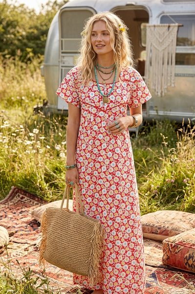 bohemian house dress Mogul Interior Boho Maxi Dresses, Housedress, Summer Patio dress, Handmade M, Women's, Size: Medium soft-girl