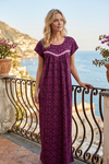 Dark Pink Floral Print Maxi Kaftan Dress | Cap Sleeves | Women's Ethnic Wear size