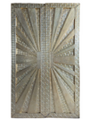 Vintage Brass Cladded Door Panel Rustic Farmhouse Carved Double Doors