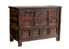 Antique Farmhouse Sideboard Carved Rustic Wood Chest Ranch Decor 53x38