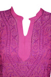 Dark Pink Tunic – Hand-Embroidered Georgette Short Tunic Dress S