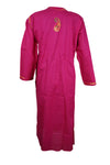 Bright Pink Embroidered Cotton Tunic Boho Summer Style Made Beach Cover Up L