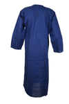 Cool Navy Summer – Boho Cotton Kurti with Delicate Embroidered Accents L