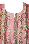 Light Peach Boho Chic Tunic – Summer Embroidered Cotton Beach Cover-Up L