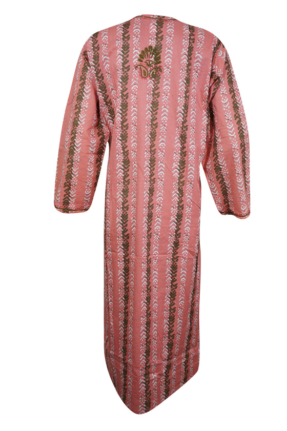 Light Peach Boho Chic Tunic – Summer Embroidered Cotton Beach Cover-Up L