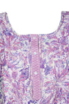 Boho Blush – Hand-Embroidered Purple Silk Kurti Beach Cover-Up 2XL