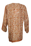 Golden Sunset – Hand-Embroidered Orange Silk Kurti Beach Cover-Up XL