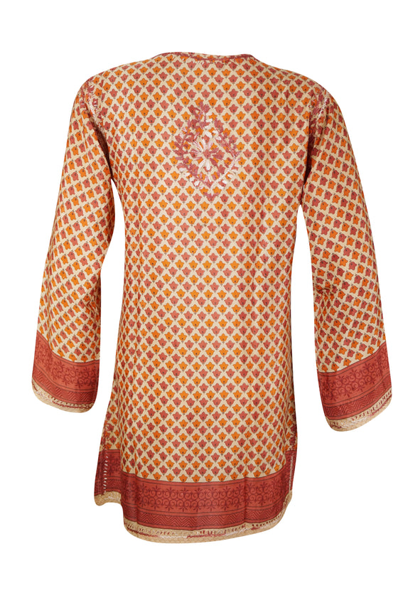 Red Embroidered  Tunic – Perfect for Boho Summer Vibes & Beach Cover-Up XL