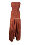 Women's Jumpsuit Boho Chic  in Vibrant Red Floral Stylish Boho Dress M