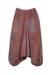 Women's Dark Maroon Harem Pants – Bohemian Cotton Yoga Hippie Trousers S/M/L