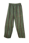 Women's Forest Green Striped Wide-Leg Pants – Boho High-Waist Beach & Vacation S/M