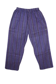  Women's Purple Striped Wide-Leg Pants Elastic High Waist Beach & Vacation Trousers S/M