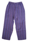 Women's Purple Striped Wide-Leg Pants Elastic High Waist Beach & Vacation Trousers S/M
